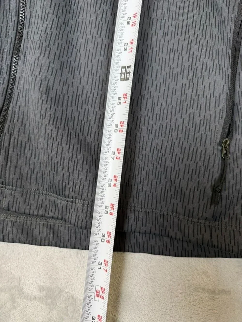 THE NORTH FACE Hoodie Mens XXL Gray Pattern Full Zip Fleece‎ Jacket Logo Outdoor